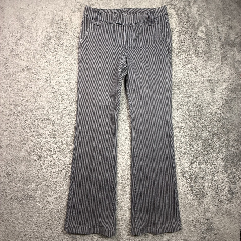 CAbi Jeans Womens 4 Gray Pinstripe Bootcut Trouser Pants Stretch Cotton